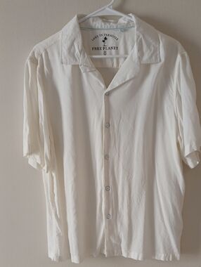 Free Planet Men's Cream Short-Sleeve Button-Down Shirt